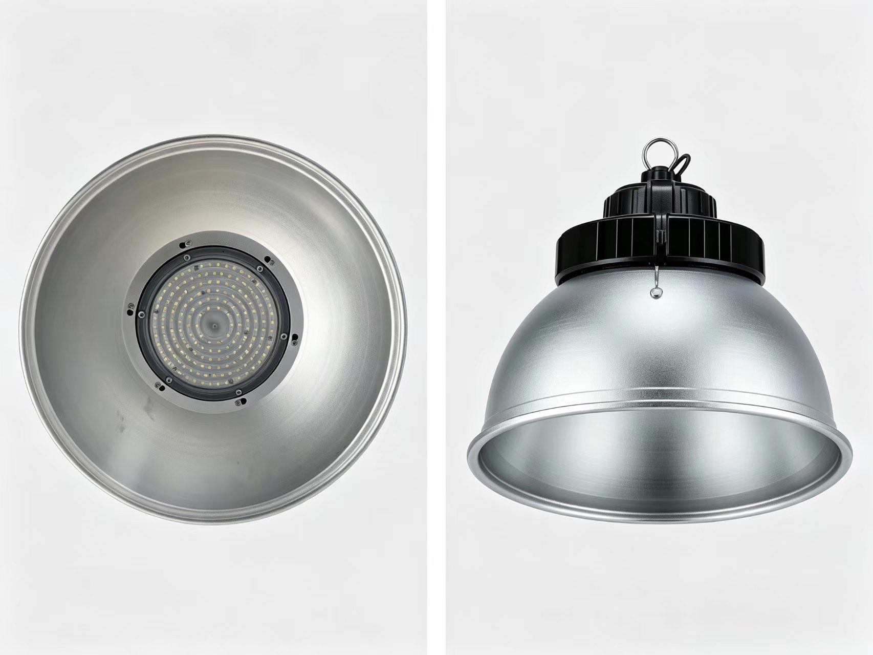 Tianpeng series LED high bay light for warehouse and factory ceilings. Efficient, durable industrial lighting with customizable wattage and beam angle.