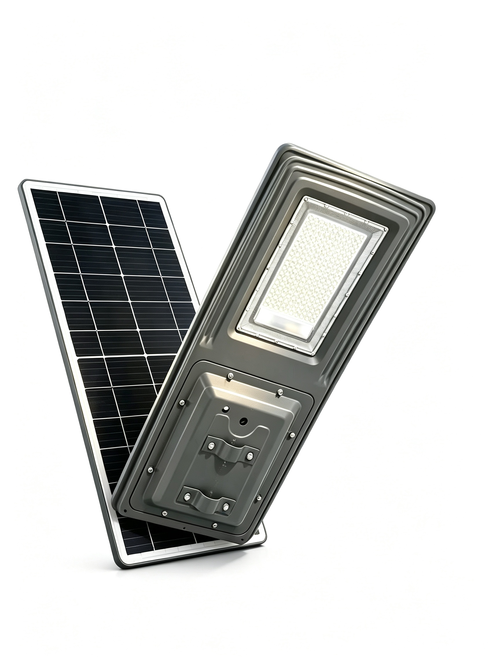 All-in-one 300W solar street light with motion sensor: 60W panel + 50Ah battery, integrated design. Easy-install lighting for rural roads, courtyards, projects.