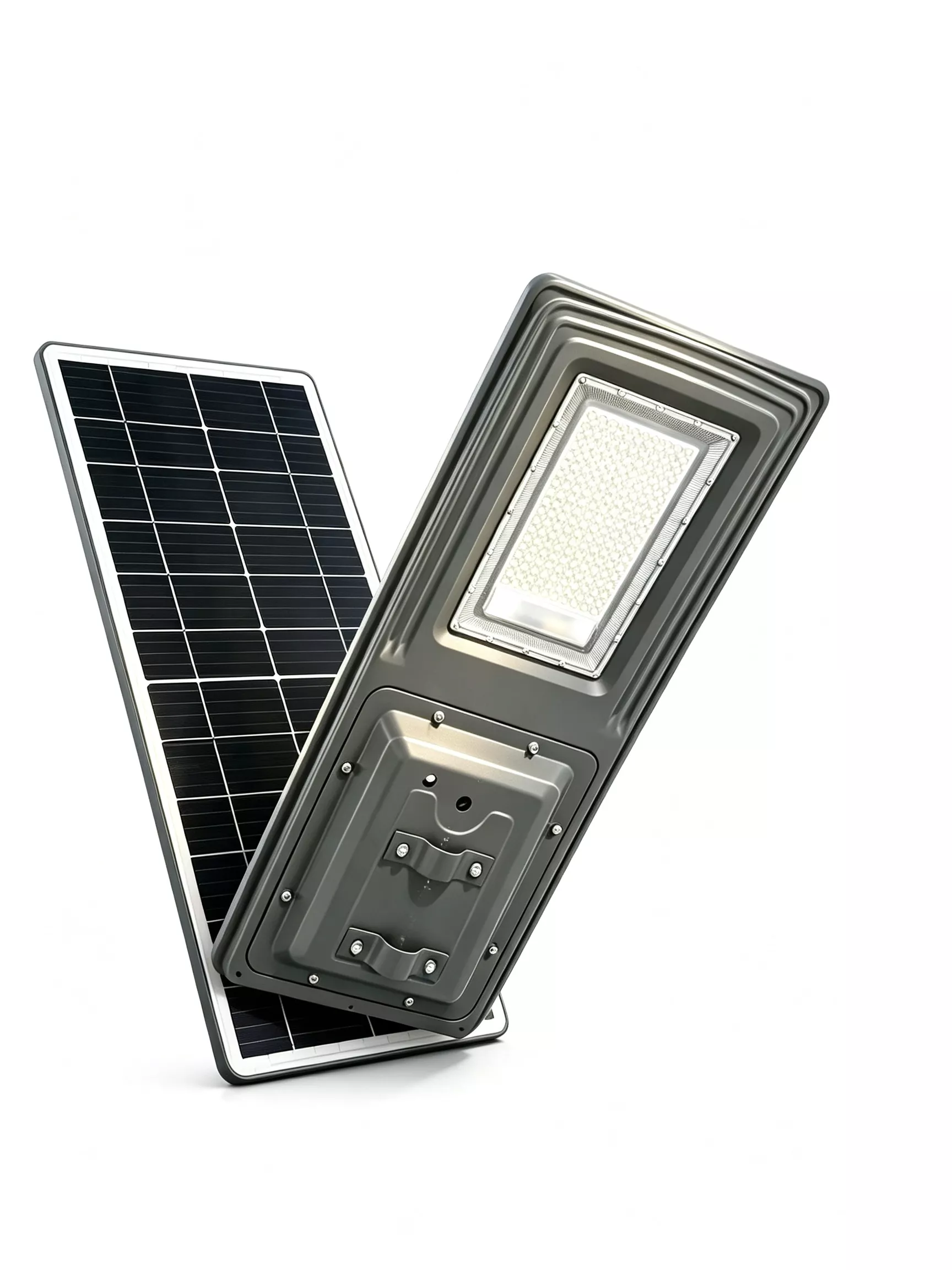 All-in-one 300W solar street light with motion sensor: 60W panel + 50Ah battery, integrated design. Easy-install lighting for rural roads, courtyards, projects.
