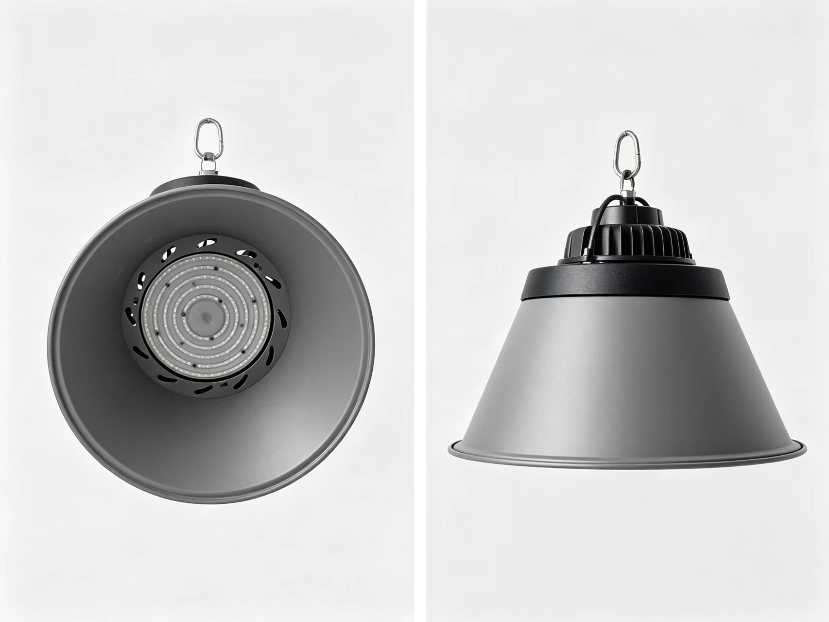 Graphene heat-dissipation LED high bay light for warehouses and industrial ceilings. High efficacy, long service life, customizable wattage from LUYUE.